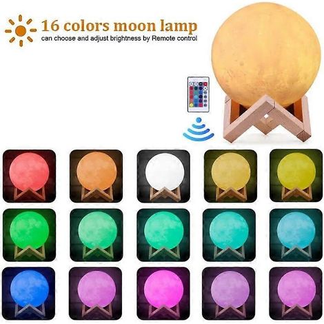 Lampe Lune 3D imprimée en dropshipping, veilleuse LED tactile colorée, rechargeable par USB, décoration intérieure, cadeau créatif