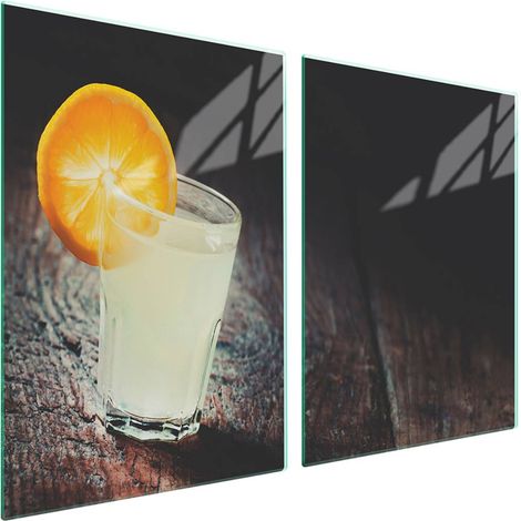 Plaque de protection en verre pour poêle 2x45x52 Bois (1/5)