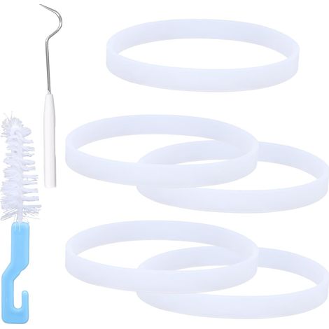 5pcs Replacement Rubber Gaskets for Blenders, 9.5cm White O-Ring with Brush and Hook Compatible with BL480 BL680 BL910 and CT680 (1/5)