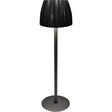 Lámpara de mesa LED V-TAC 2,7 W 105 x 340 mm, negra, recargable, regulable táctil, 3 en 1