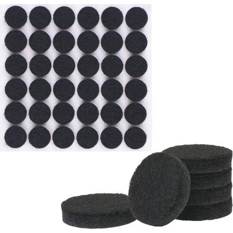 108 felt pads (round, 15 mm), 15 mm black self-adhesive felt floor protection pads, 5 mm thick, furniture pads for furniture legs (1/5)