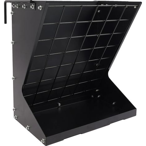 Tireuse pour bétail, construction en acier durable, hauteur d'alimentation réglable, noir, L (1/2)