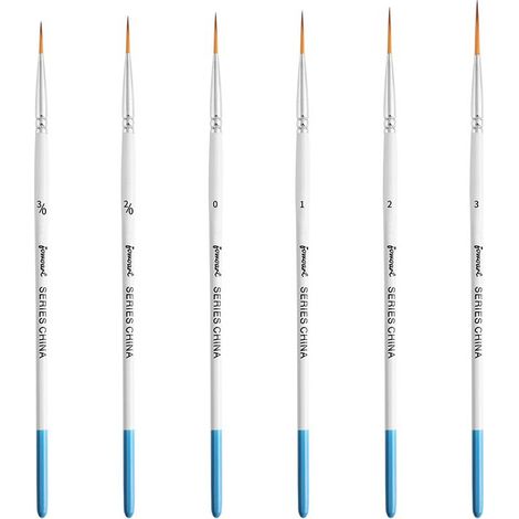 Juego de 6 pinceles para pintar líneas finas y largas, briznas de hierba, cabello y más. Pinceles para pinturas acrílicas, acuarelas, óleos y gouache. (1/5)