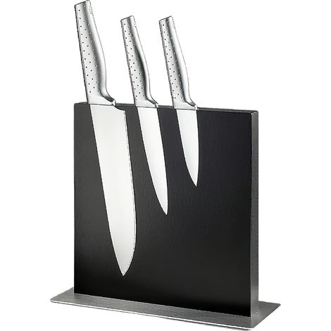 Magnetischer Messerblock Edelstahl, doppelseitig, freistehend, schwarz (1/4)