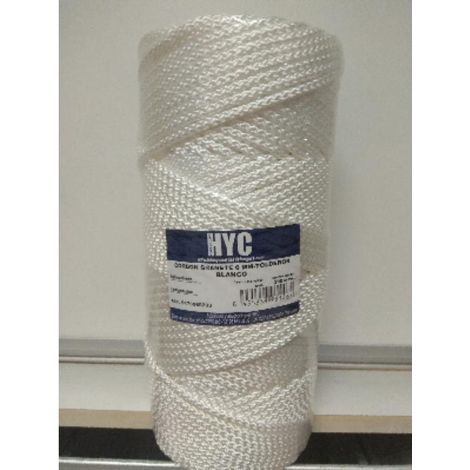 FPLUS cordon granete 6 mm-tolderos blanca , ROLLO NYLON TRENZ.S/ALMA 6MM BL.200 MTS.