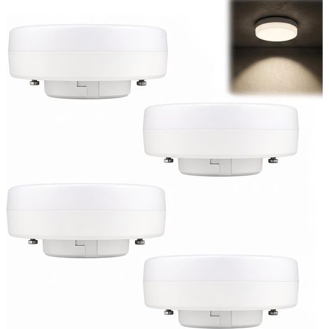 Ampoule Spot LED Encastrable GX53 10W Blanc Neutre, Éclairage Haute Efficacité pour Armoires Vitrines Armoire et Cuisines, Remplacement Halogène, Non Dimmable, 900LM Lot de 4