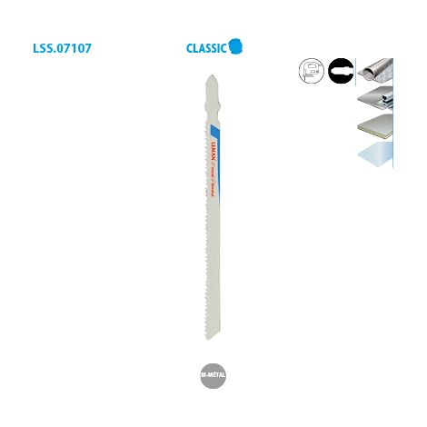 Boite de 5 lames scie sauteuse coupe droite bi métal Classic (1/2)