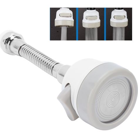 360° drehbare Küchenarmatur mit Wassersparfilter und Spritzschutzbrause – G1/2, ABS/Silikon/Edelstahl, 16,5 cm, Metallfarbe (1/5)