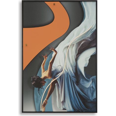 Stampa su Tela DANCER con LED integrati - Quadro Moderno 3D con Applicazioni in Acrilico, Dimensioni 60x3,5x90 cm, Stile Metropolitano - MODEN