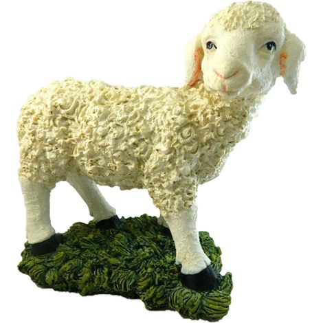 Pecora in piedi grande cm 23 in poli resina animale per natività presepe (1/3)