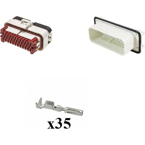 Kit Connettore Ampseal Maschio Femmina 35 Vie bianco da circuito stampato 90°