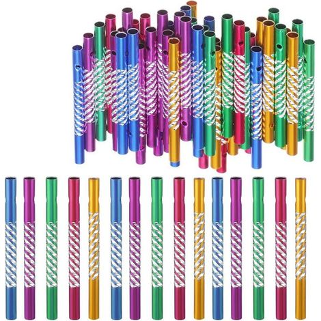 Paquete de 150 tubos de aluminio para campanillas de viento, 6 x 78 mm, vacíos, para manualidades y decoración de jardines exteriores.