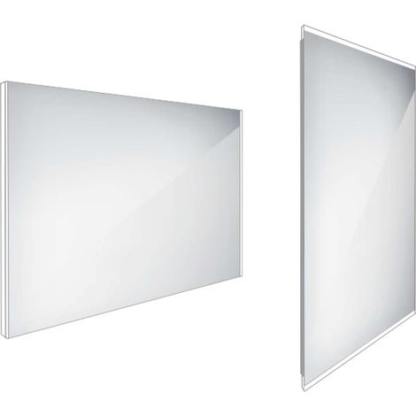 Nimco Specchi - Specchio con illuminazione LED, 100x70 cm, alluminio ZP 9004 (1/3)