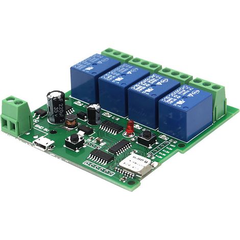 Smart remote control, universal wireless module, 4 channels DC 5V 12V 32V, Wi-Fi, with timer, compatible with the Alexa Home mobile app (1/5)