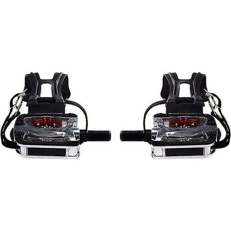 Pédales SPD pour vélo de spinning avec cages d'orteils pour pédales à clip Pédales de plate-forme de cyclisme d'exercice en salle 9/1