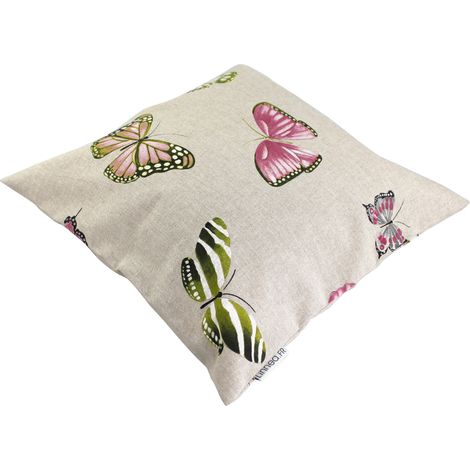 Housse de coussin TERROSSA Papillons roses Polycoton 45x45 cm (1/5)