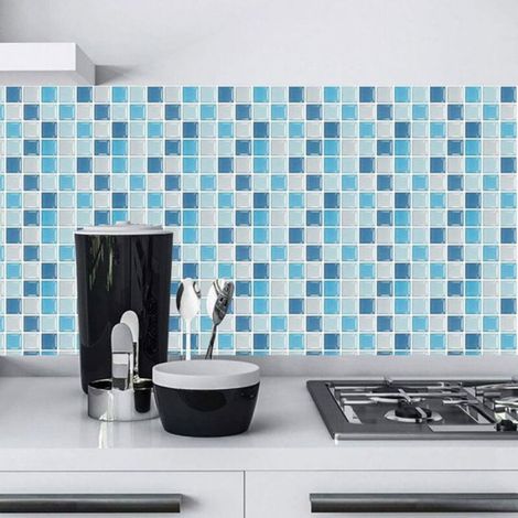 Mosaïque Autocollante - 10x10 cm - Imperméable - Pour Salle De Bain Cuisine Douche - 10 Pièces (1/4)