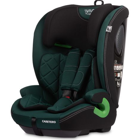 Siège auto Vivo i-Size émeraude 76-150 cm – Sécurité norme R129 – Ceinture 5 points – Réducteur pour nouveau-nés – Ajustable en hauteur – Caretero