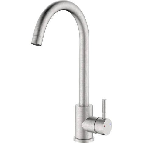 Spültischarmatur aus gebürstetem Stahl mit hohem Auslauf, wassersparend – Bronx-Serie