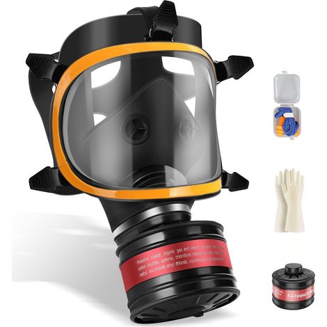 Full Face Reusable Respirator Mask Gas Mask with Activated Carbon Filter 6001cn and 40mm for Spraying, Sanding, Painting, Polishing (1/5)