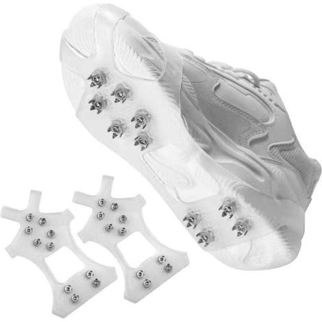 Transparent,Pinces à neige glacée Crampons de traction pour la neige et la glaceCrampons à glace antidérapants, dispositifs de traction sur neige pour chaussures, crampons réglables, poignées antidé (1/5)