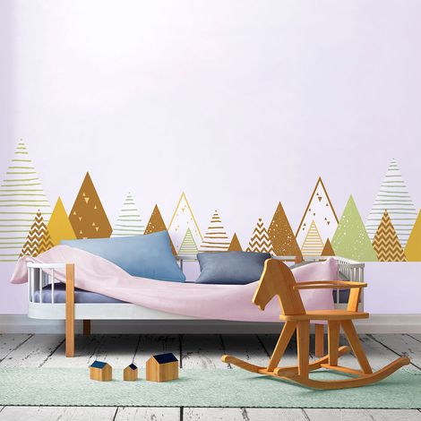 Stickers muraux enfants - Décoration chambre bébé - Autocollant Sticker mural géant enfant montagnes scandinaves LOUKA - 60x100cm (1/5)