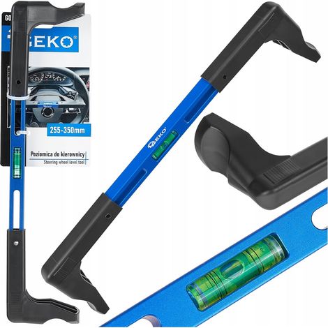 Niveau à bulle GEKO G02546 pour le réglage du pincement du volant (255-350 mm). (1/5)