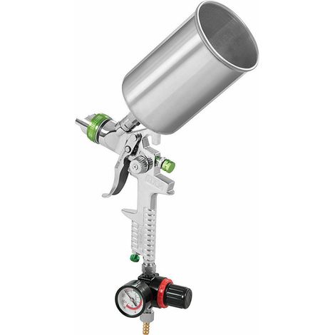 Pistolet à peinture avec buse de 2,5 mm, alimentation par gravité, technologie HVLP, mini-pistolet à peinture pneumatique pour la peinture automobile, pistolet à aérographe (1/5)