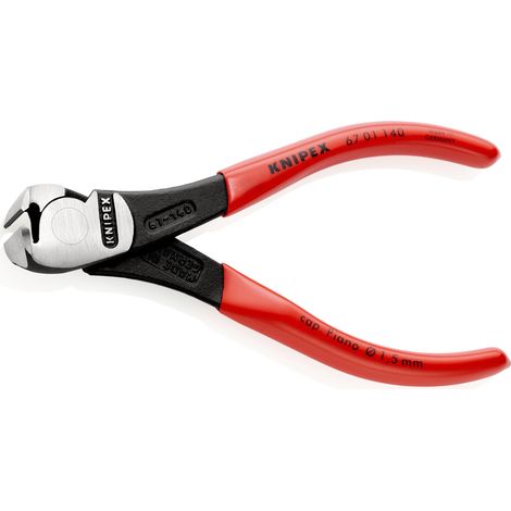KNIPEX 67 01 140 Tronchese per meccanica con tagliente frontale - tipo forte rivestiti in resina sintetica atramentata nera 140 mm (1/2)