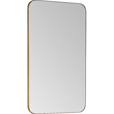 Specchio per bagno rettangolare 50 x 80 cm Contorno Dorato - DEMETRIA (1/5)