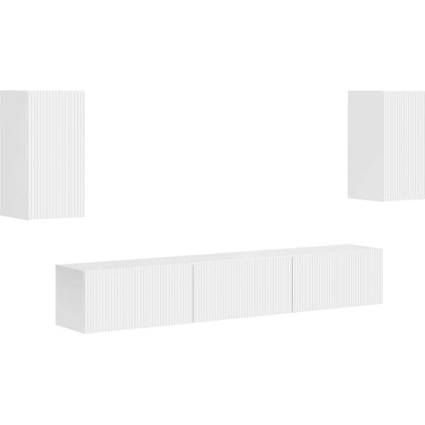 TV Cabinet Set 5 pcs High Gloss White Engineered Wood vidaXL