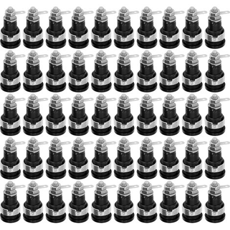 50 Prises Banane 4mm Performances Optimales Matériau Résistant Accessoires de Test Électrique Usage Polyvalent Noir (1/5)