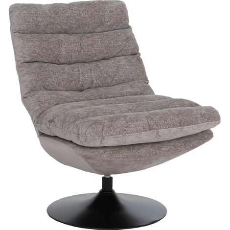 [NEUWERTIG] Loungesessel HHG-190, Cocktail-/Polster-/Relaxsessel Sessel drehbar Stoff Chenille (470g/m²) Öko-Tex Stahl taupe-creme