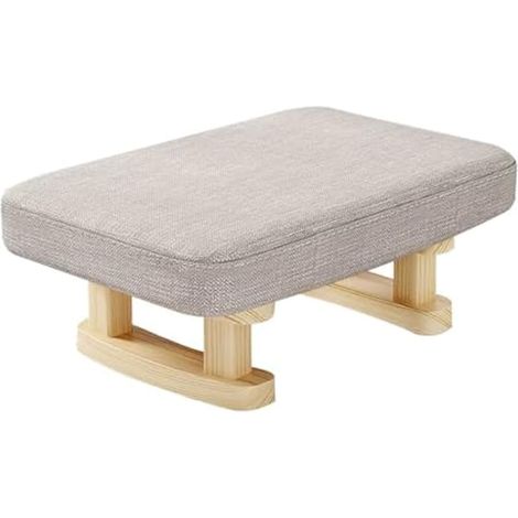 Repose-pieds rectangulaire - 41 x 30 x 18 cm - Petit tabouret rembourré amovible - Pour salon, chambre à coucher, chambre d'enfant - Beige (1/5)