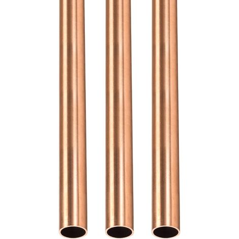 8mm x 0.5mm x 300mm(ODxMur TxL) Cuivre Tube - Paquet 3 - Bonne pour Machinerie Équipement DIY Décoratif Cadre - Ronde Métal Tuyau (1/5)