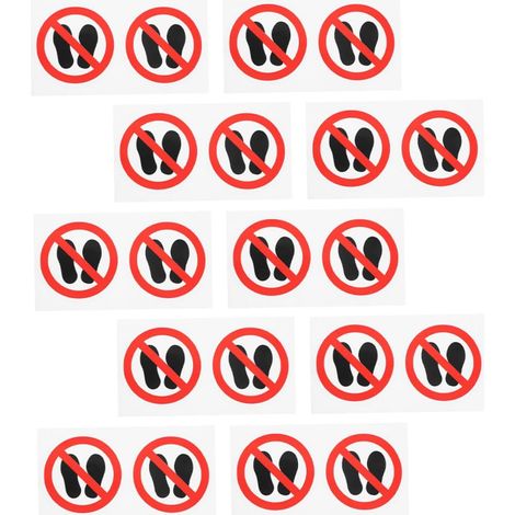 Lot De 20 Autocollants Sécurité «interdit De Marcher» 10x10 Cm Autocollants Avertissement Adhésifs Papier Pour Usine Et Atelier Signalisation Prévention Risques Trébuchement (1/5)