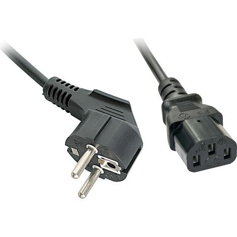 LINDY Strom Anschlusskabel [1x Schutzkontakt-Stecker - 1x Kaltgeräte-Buchse C13] 2.00 m Schwarz