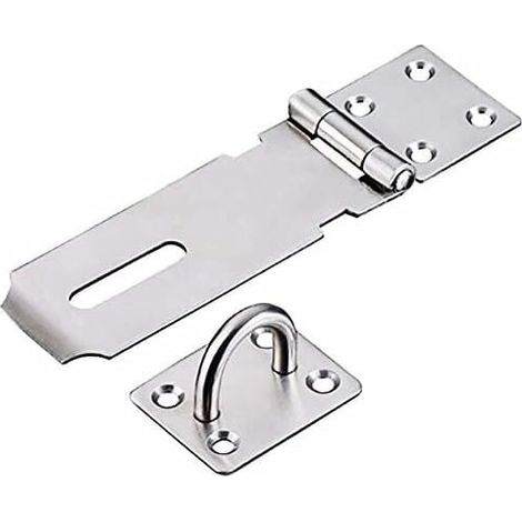 Moraillon de Cadenas en Acier Inoxydable, Heavy Duty Moraillon et Agrafe avec Vis, Fermoir de Porte Verrou de Porte Hangar Loquet Cadenas Agrafe (1/5)