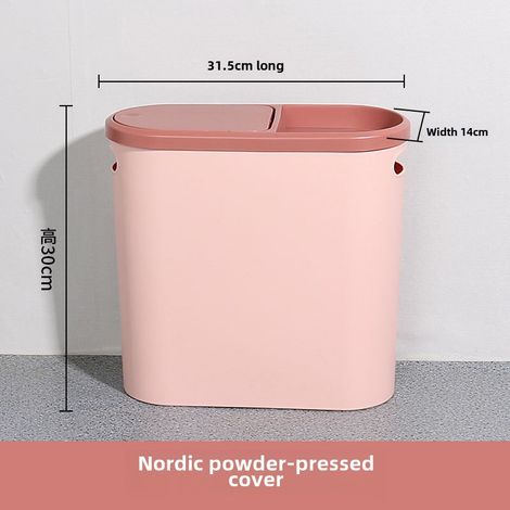 Poubelle Pour Toilette Avec Couvercle Basculant 12L Corbeille À Papier Salle De Bain Compacte En Plastique (1/5)