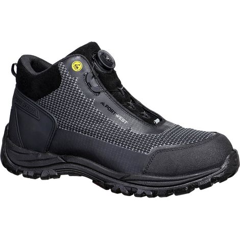 Stivaletto composito da lavoro S3, ESD, SR, FO - Taglia 42 - Nero/grigio - Portwest