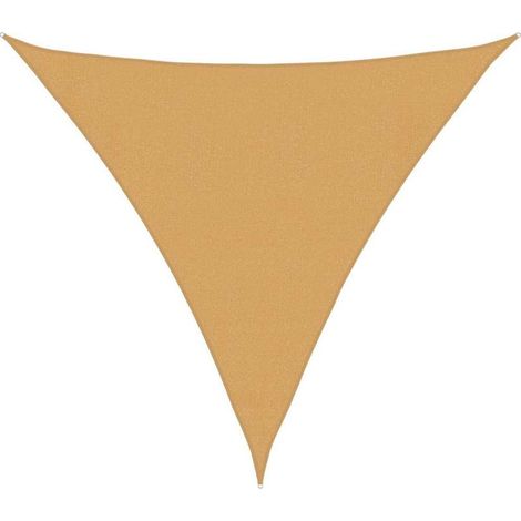 Voile d'ombrage Voile de parasol 160 g/m² triangulaire sable 3,6x3,6x3,6 m PEHD (1/5)
