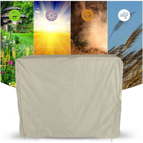 Housse de protection pour table de ping-pong, en taffetas de polyester argenté 190 g, imperméable, avec fermeture éclair, beige, 155 x 75 x 144 cm (1/4)