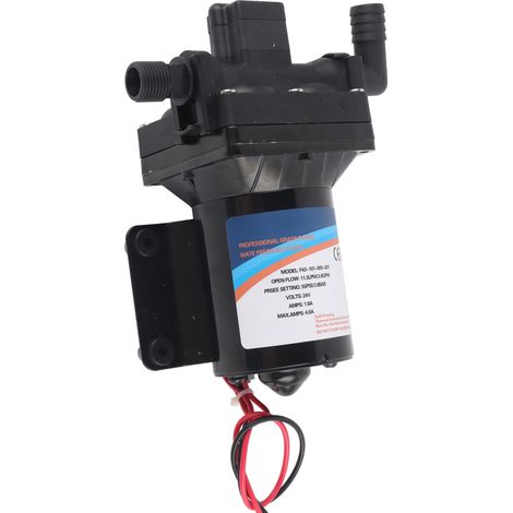 Pompe à membrane 11,3 L - Installation facile et pratique - Durable - Redémarrage automatique - Pompe à eau en plastique sécurisée F43-101-055-201 (24 V) (1/5)