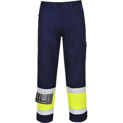 Hochsichthose Modaflame Farbe: Gelb/Navy Talje XL - Portwest