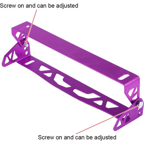 Porte-plaque aluminium violet réglable pour voiture, cadre de plaque d'immatriculation sportif universel, support numéro de course ajustable (1/5)