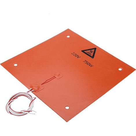 Accessoires pour imprimante 3D : plateau chauffant en silicone, 220 V, 750 W, 310 x 310 mm, avec poinçon. (1/5)