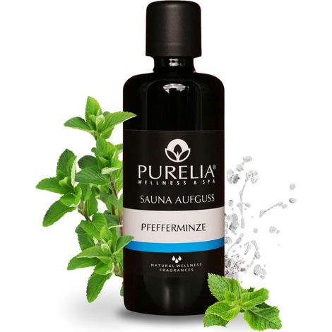PURELIA Saunaaufguss Konzentrat Pfefferminz 100 ml natürlicher Sauna-aufguss - reine ätherische Öle