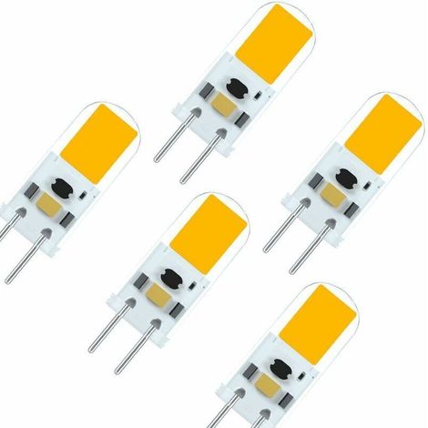 Ampoule LED G6.35 12V 2W Blanc Chaud 3000K Haute Luminosité équivalente Halogène 20W (Lot de 5) (1/4)