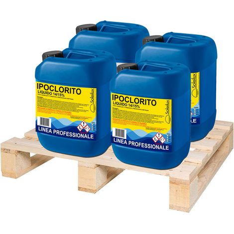 4 x 25kg Ipoclorito Di Sodio 14/15% Cloro Liquido Professionale Per Piscine