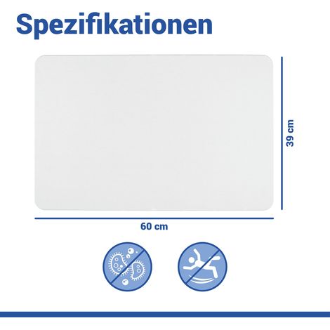 WENKO Tappeto da bagno Simi in diatomite, tappeto antiscivolo per il bagno, diatomite, 60x39 cm, Bianco (1/5)